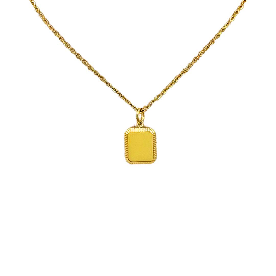 Collar Medalla Biselada personalizada - Gold