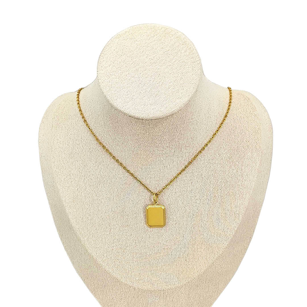 Collar Medalla Biselada personalizada - Gold