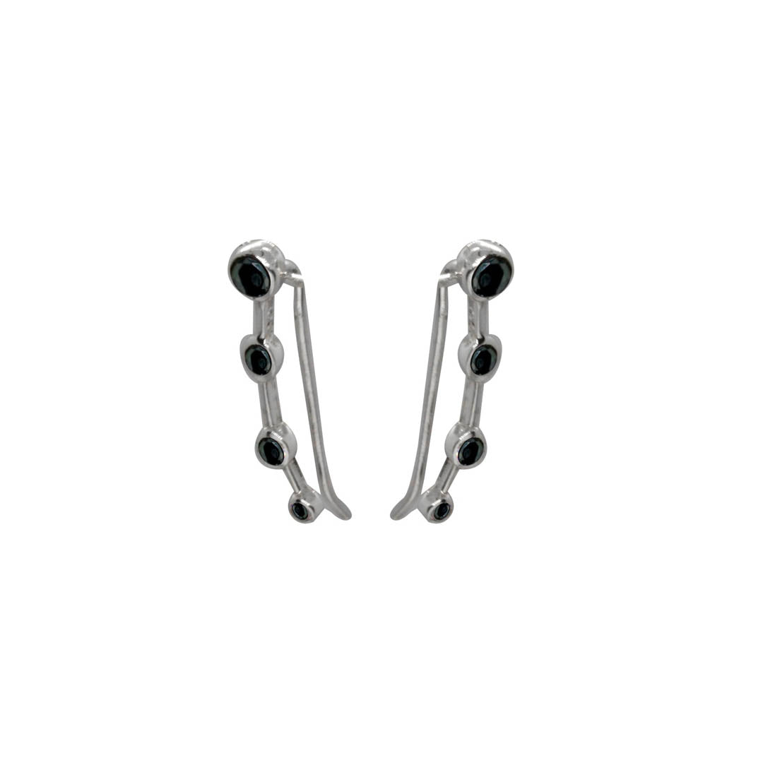 Aros Trepadores Ónix - Plata 925