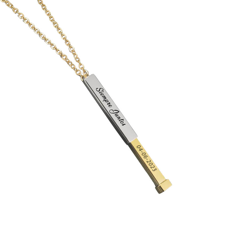 Collar Barra Retráctil Personalizado - Dorado / Plateado