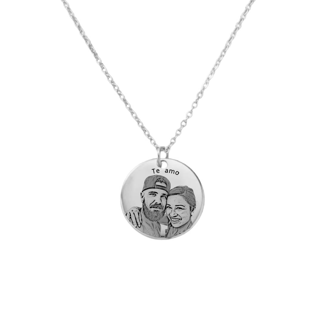 Collar Medalla Retrato 2cm silver