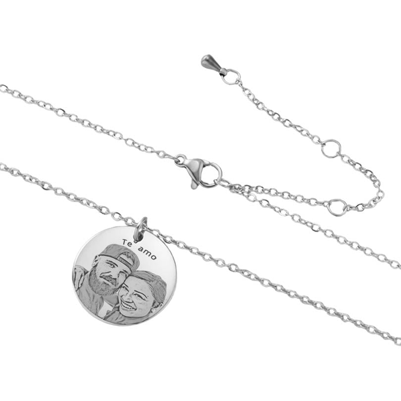Collar Medalla Retrato 2cm silver