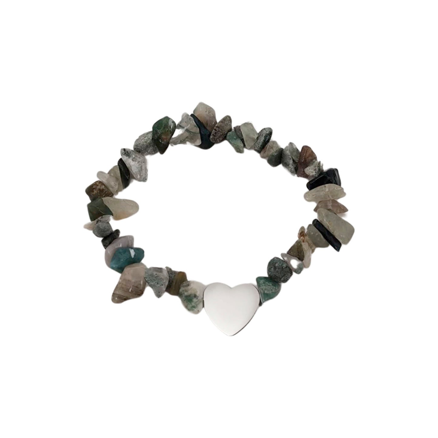 Pulsera personalizable Cuarzo - Lapislázuli - Ágata india - Amazonita / Modelo Corazón precioso