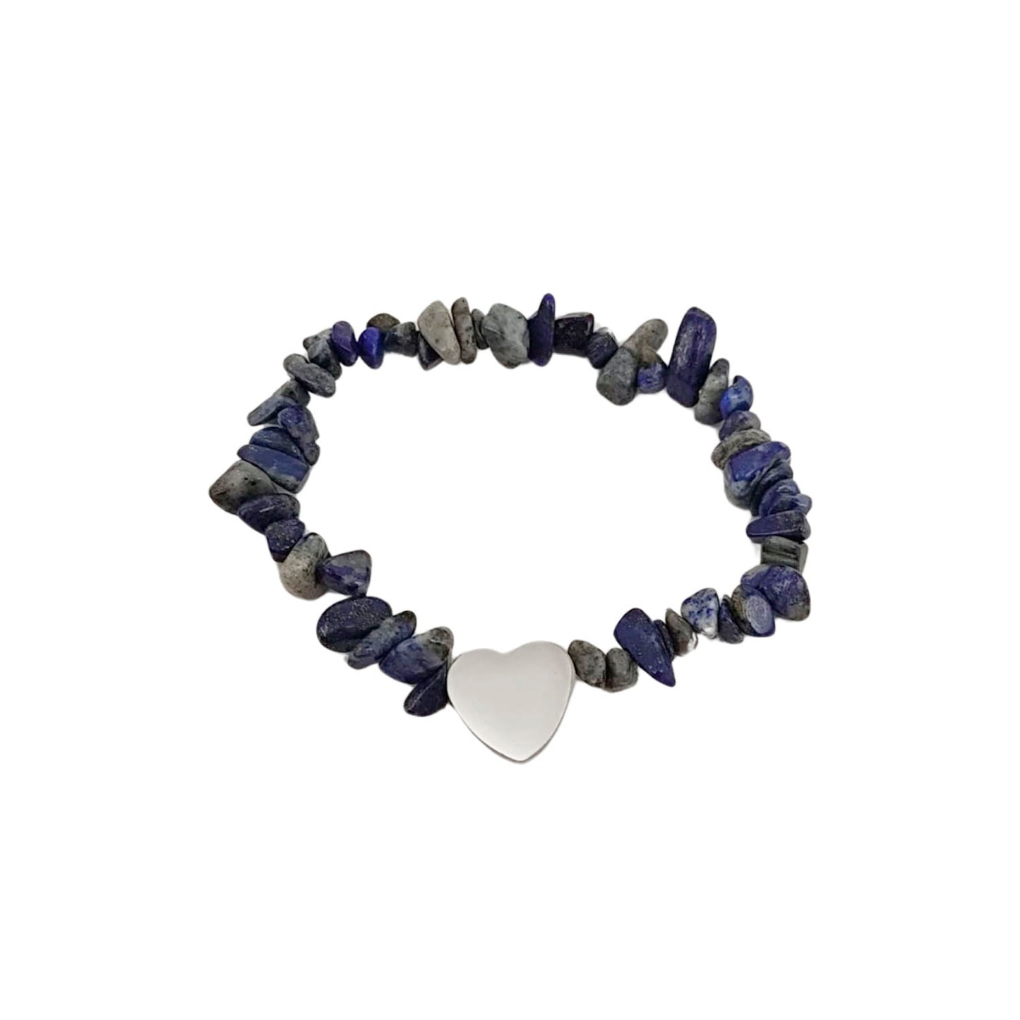 Pulsera personalizable Cuarzo - Lapislázuli - Ágata india - Amazonita / Modelo Corazón precioso