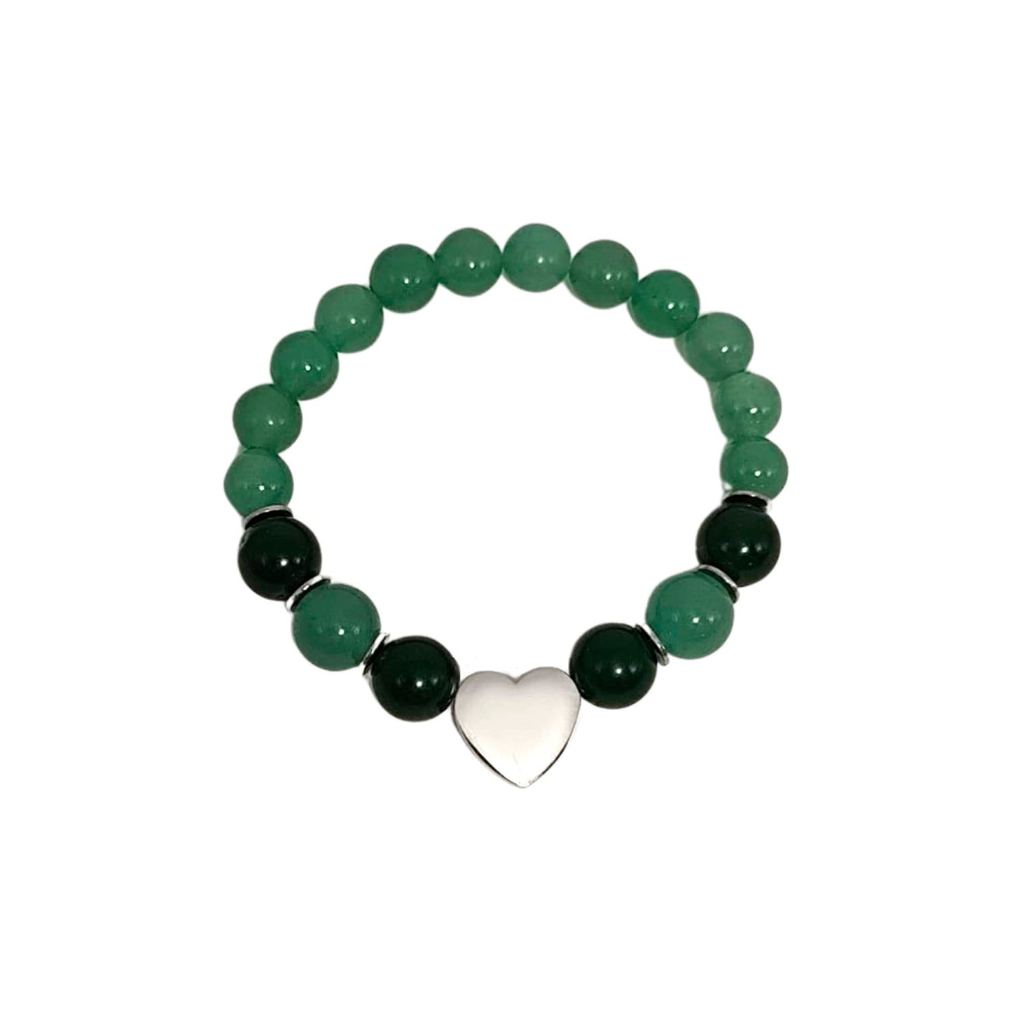Pulsera personalizable Cuarzo - Lapislázuli - Ágata india - Amazonita / Modelo Corazón precioso