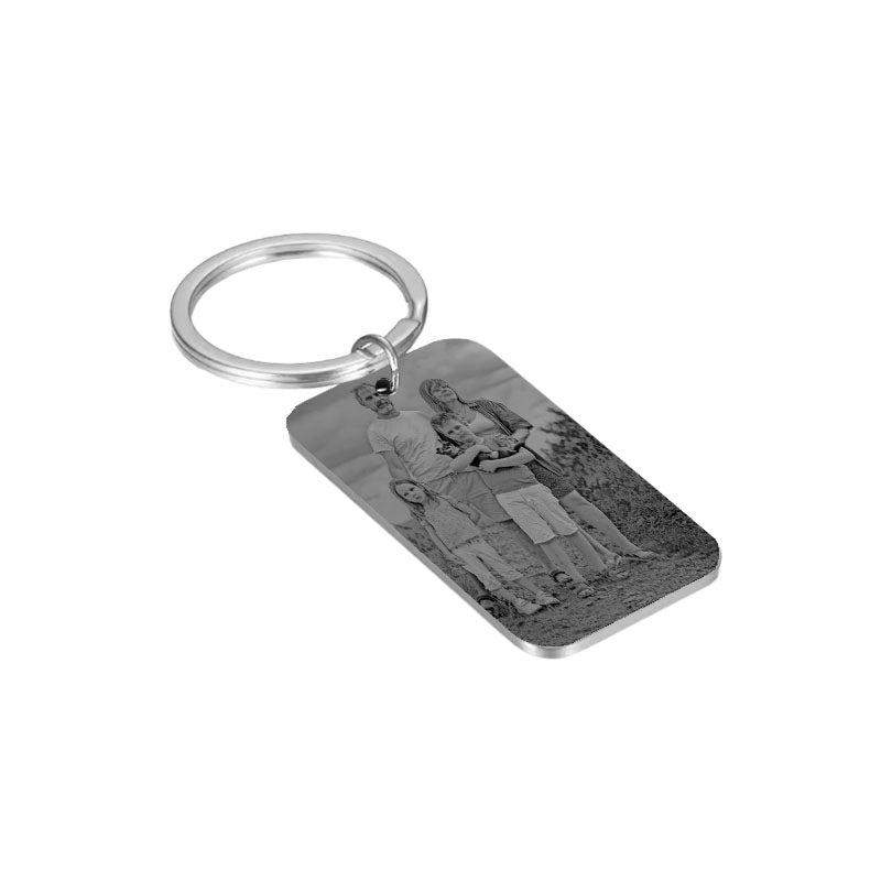 Llavero fotograbado personalizado Rectangular curvado