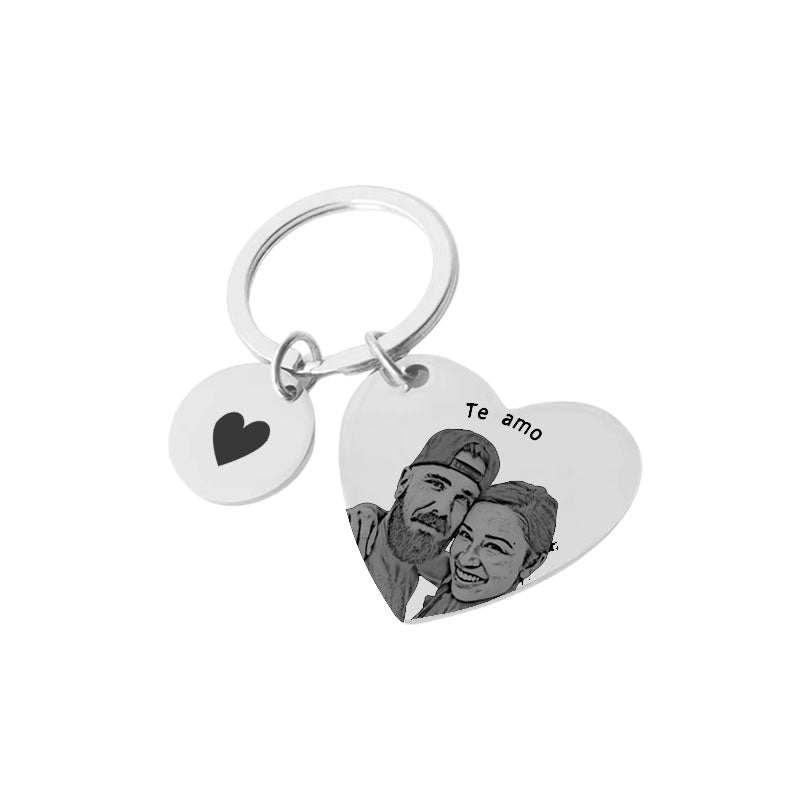 Llavero fotograbado personalizado Corazón de Melón