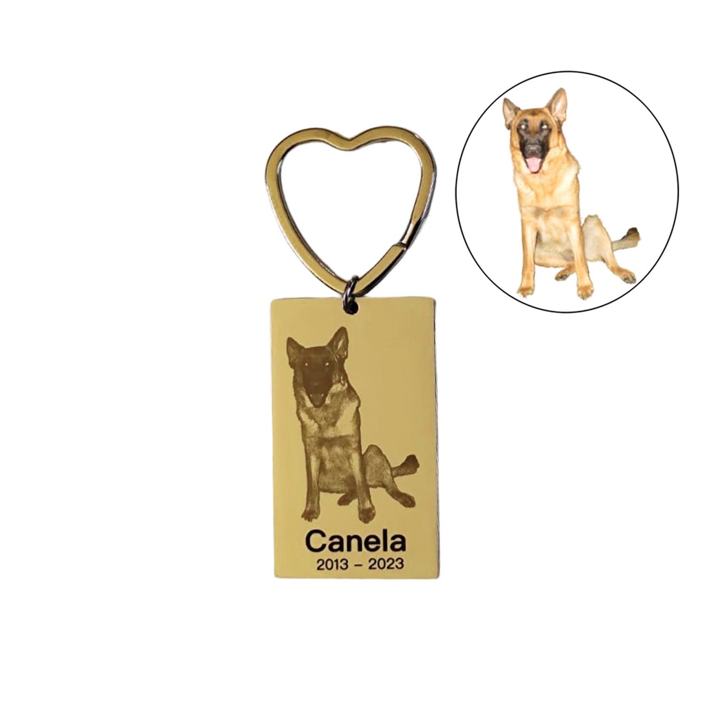 Llavero Personalizable Rectangular Gold