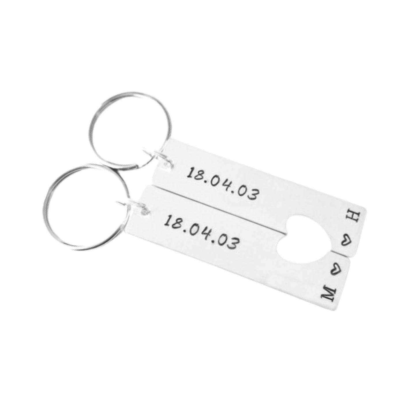 Llavero grabado personalizado Corazón (par)