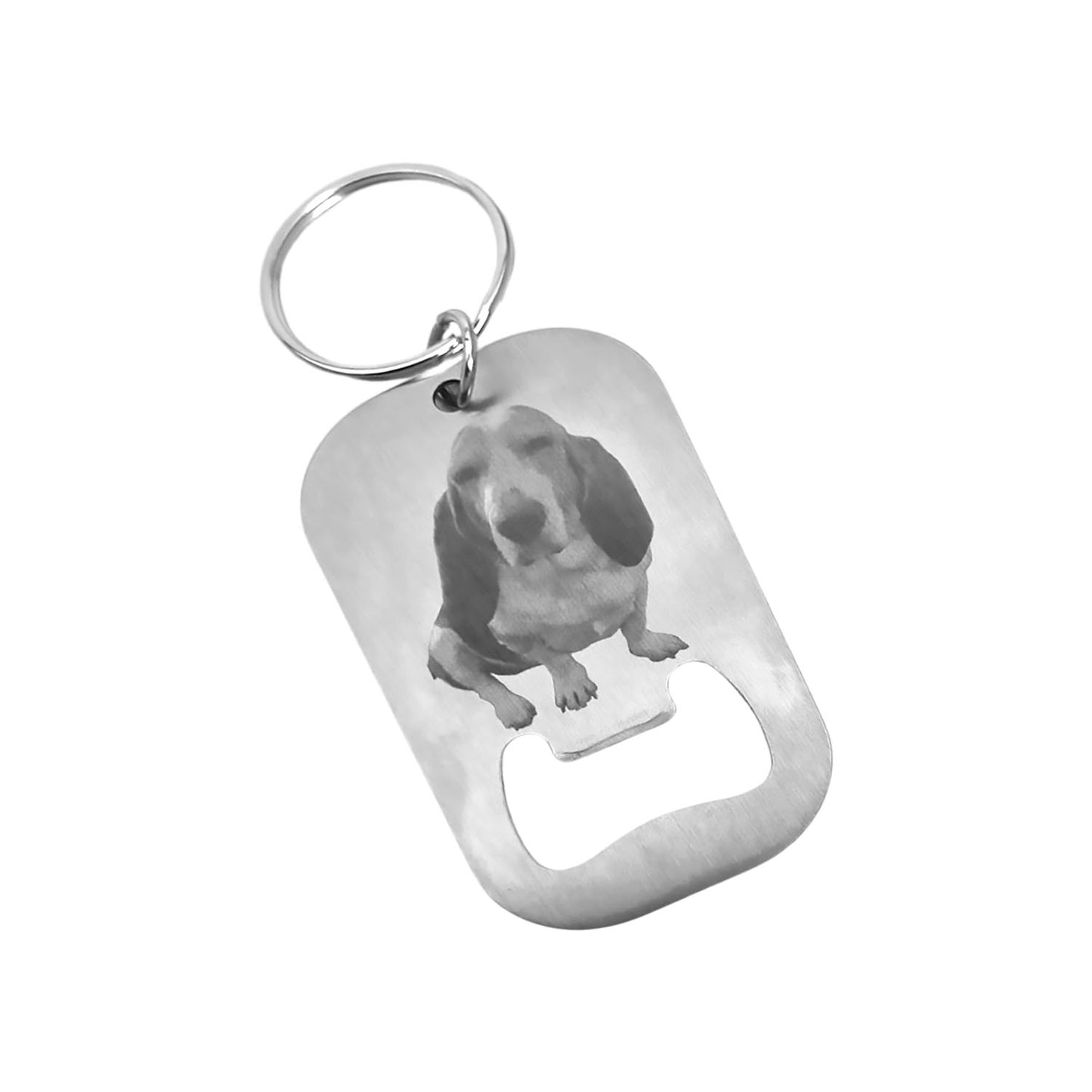 Llavero Destapador Personalizable en Acero Inoxidable - Fotograbado
