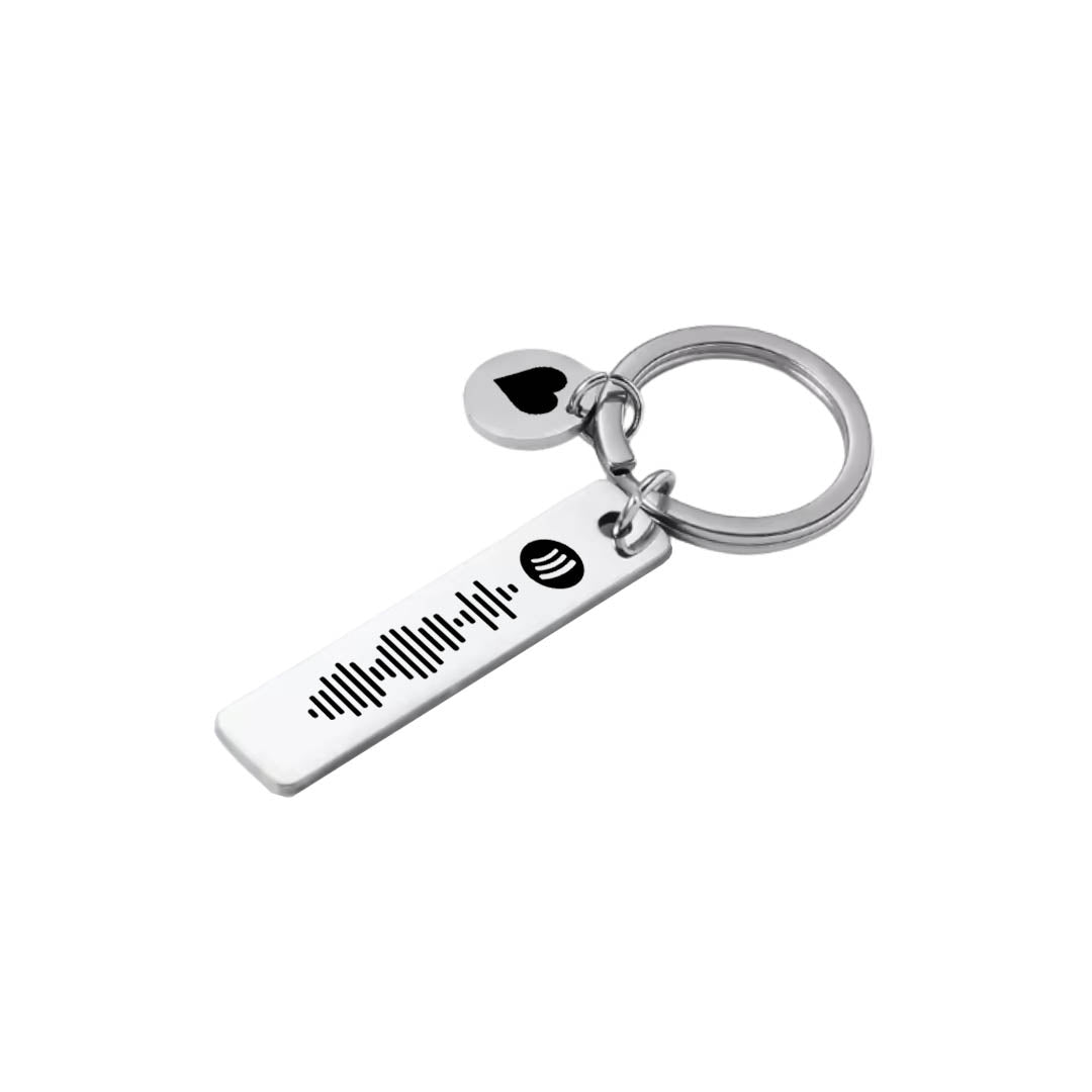 Llavero Mensaje, Huellas o Miradas - Silver