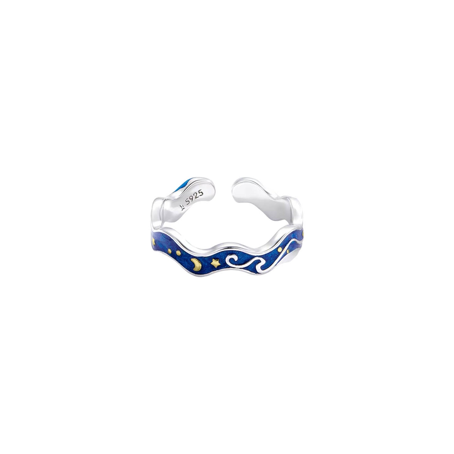 Anillo Noche Estrellada Ondas