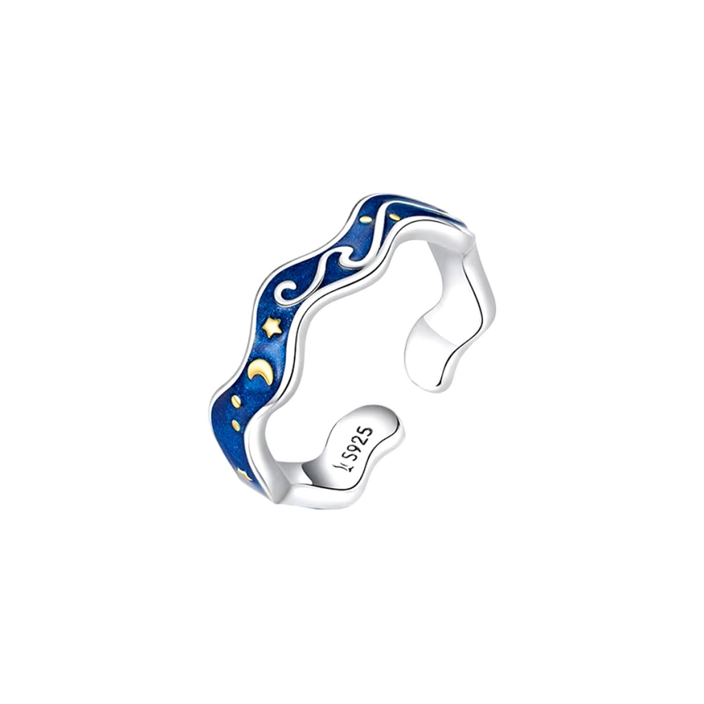 Anillo Noche Estrellada Ondas