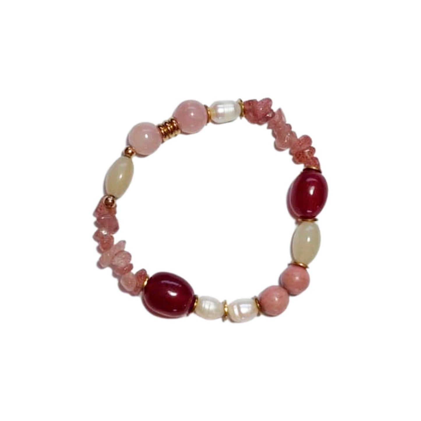 Pulsera Alma - Cuarzo , calcedonia, jade y perlas barrocas