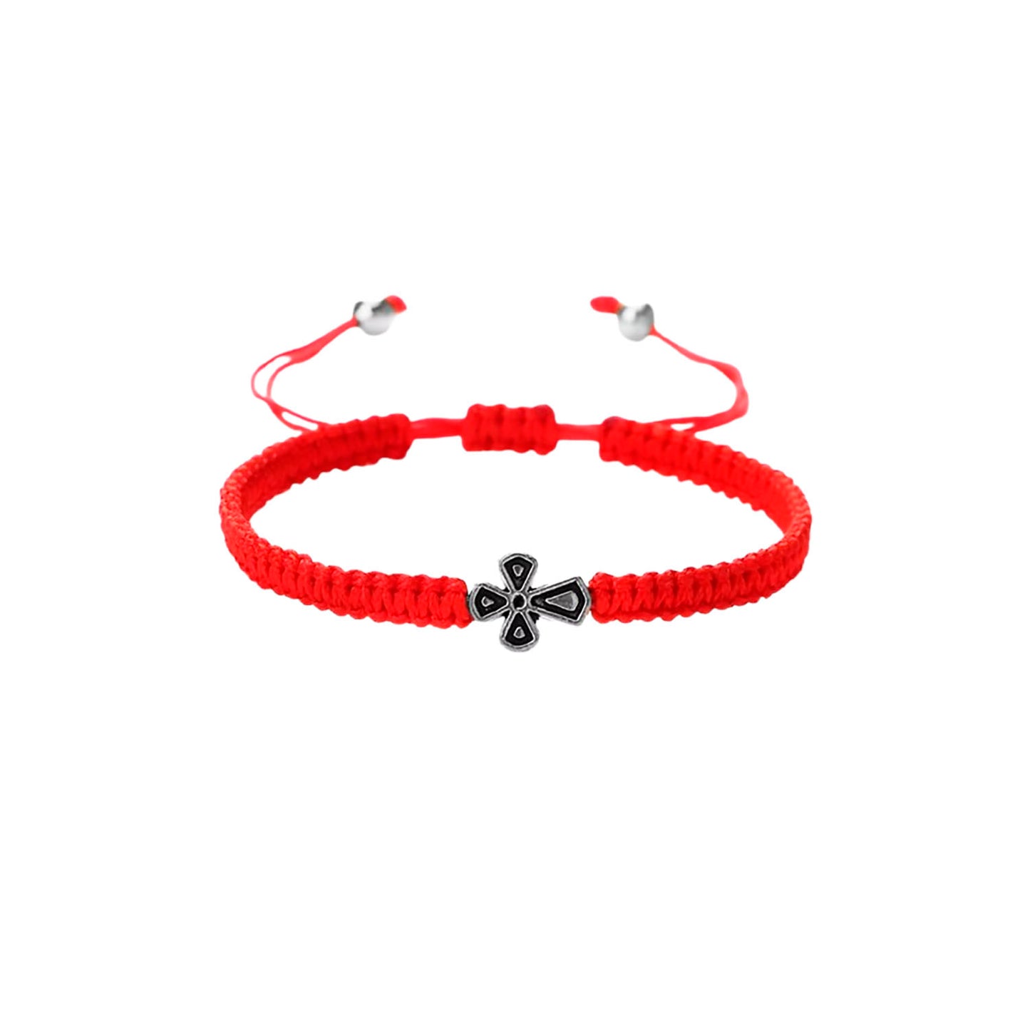 Pulsera de Protección Budista – Hilo Rojo y Cruz Plata