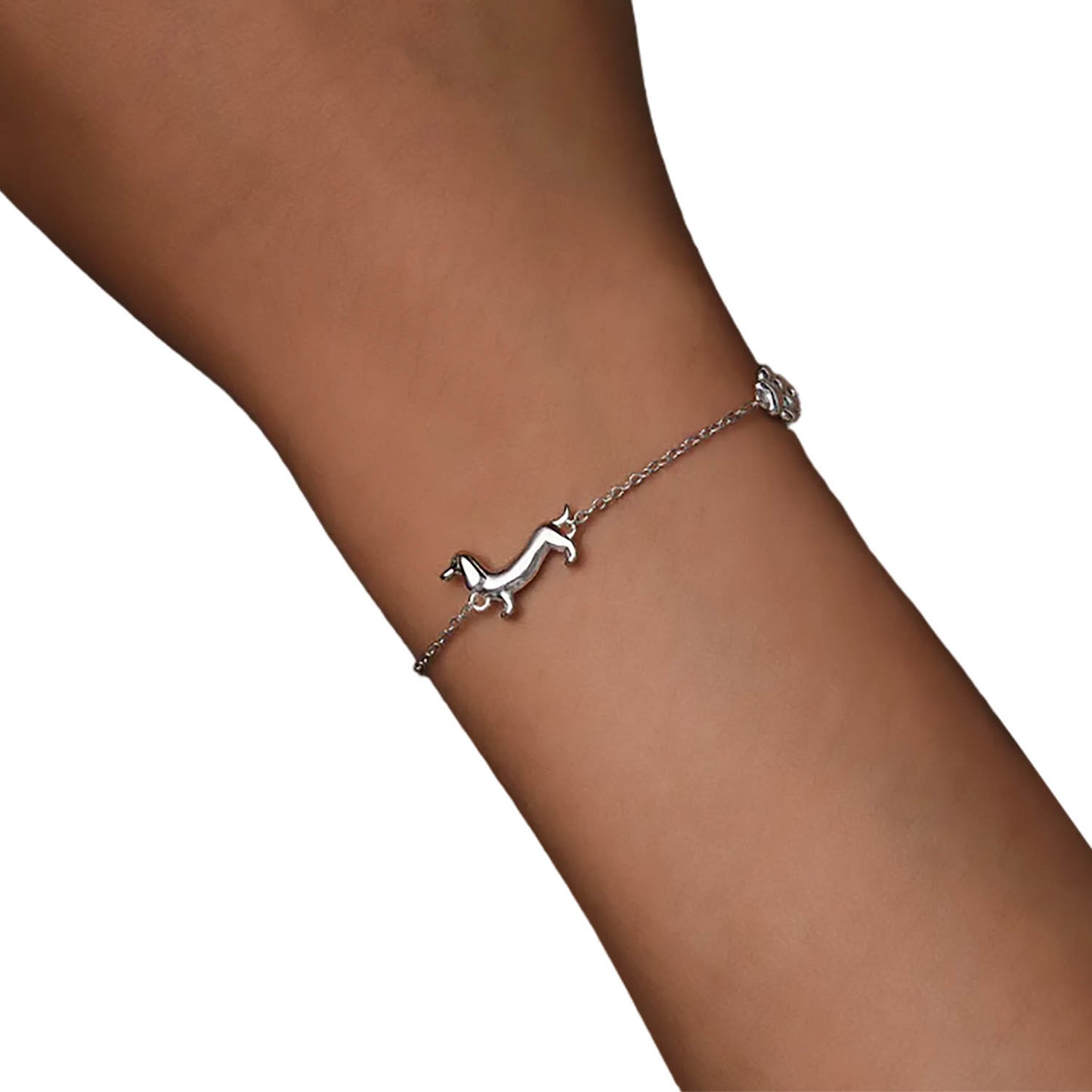 Pulsera plata Perrito Dachshund