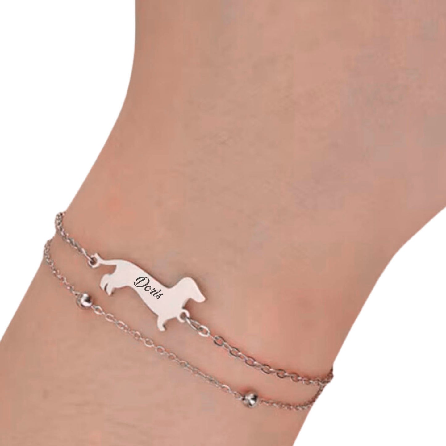 Pulsera con Dije de Perrito Personalizada Siver