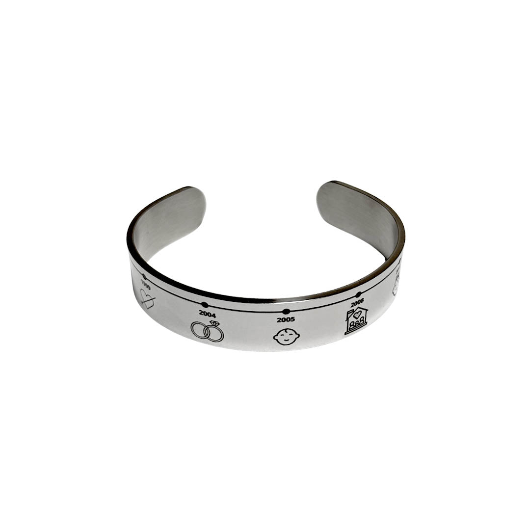 Pulsera esclava línea de tiempo - Silver
