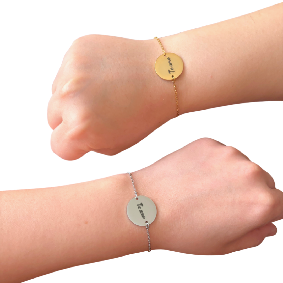 Set Pulseras Medalla 2cm personalizable