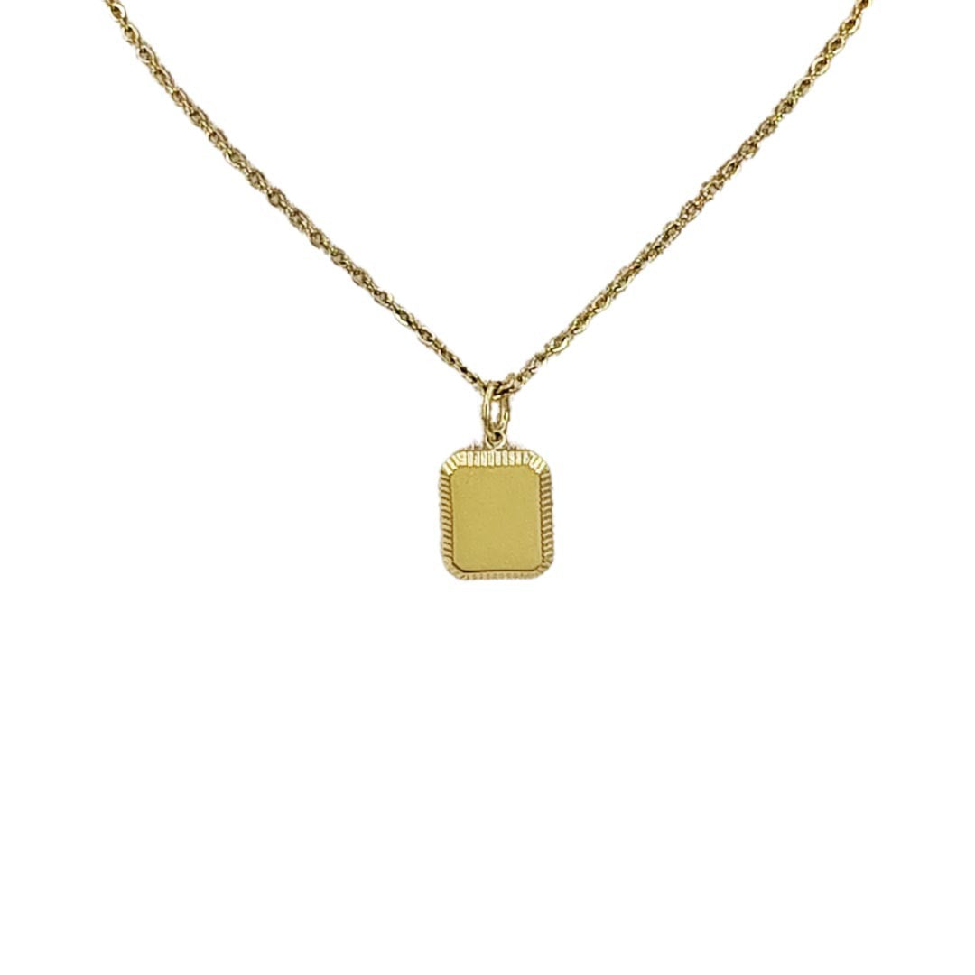 Collar Rectangular Biselado Gold Personalizado