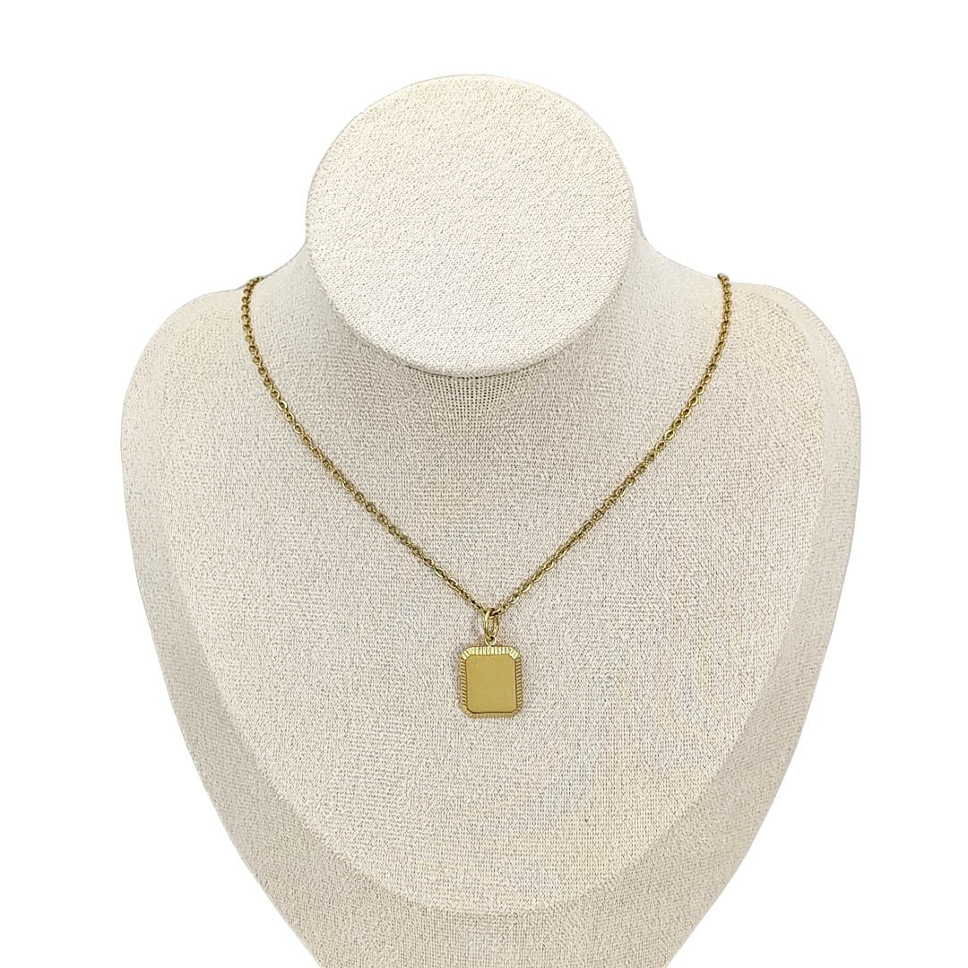 Collar Rectangular Biselado Gold Personalizado