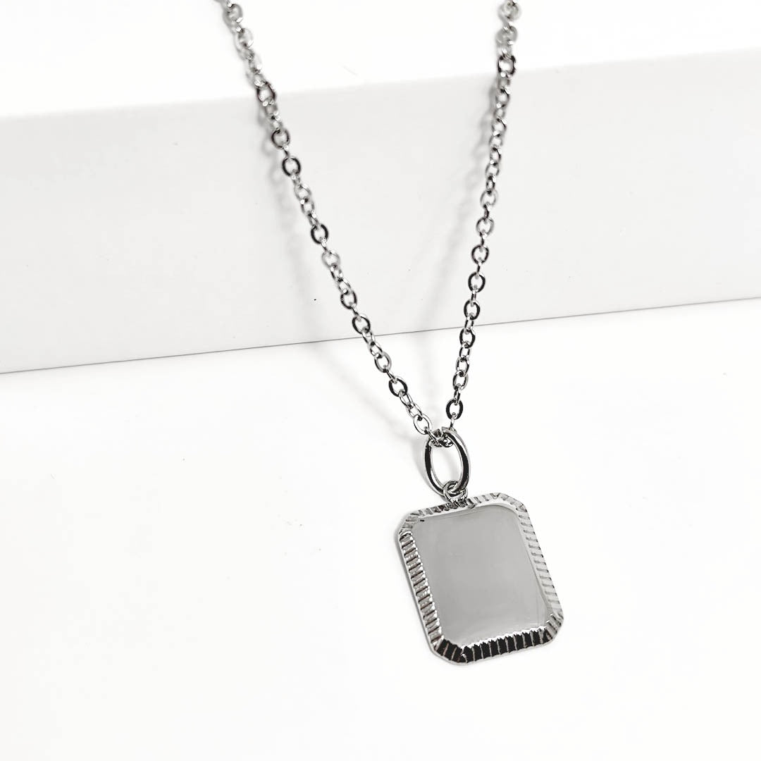 Collar Rectangular Biselado Silver personalizado