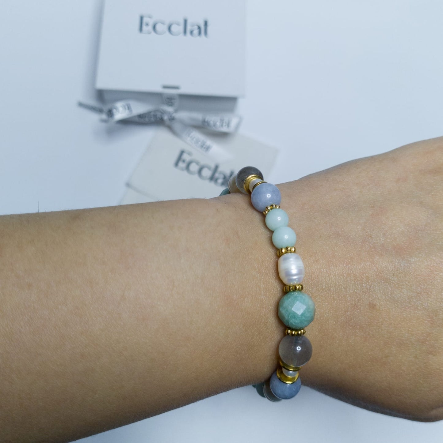 Pulsera Serenidad - Labradorita, amazonita, calcedonia