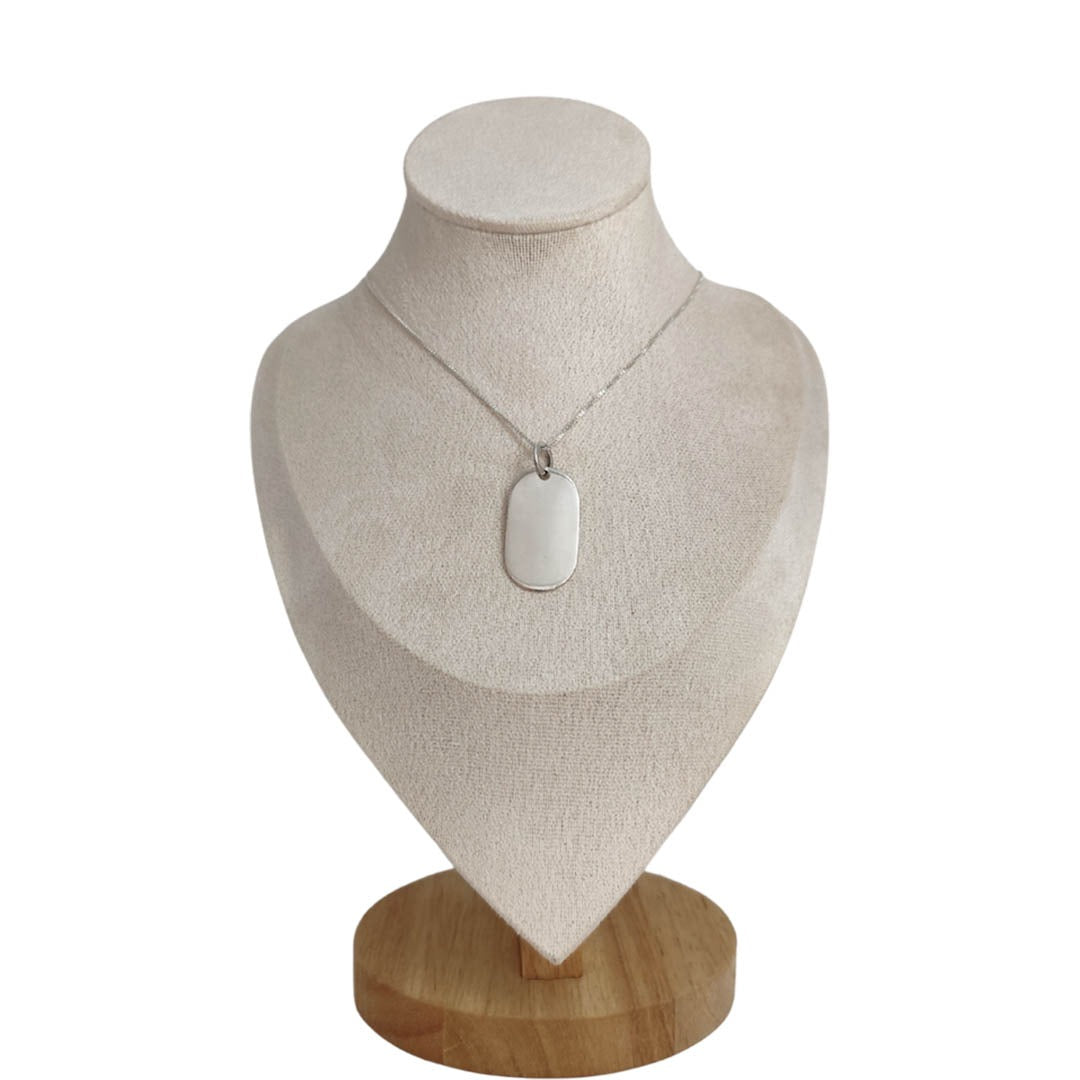Collar Placa Ovalada personalizado - Plata 925