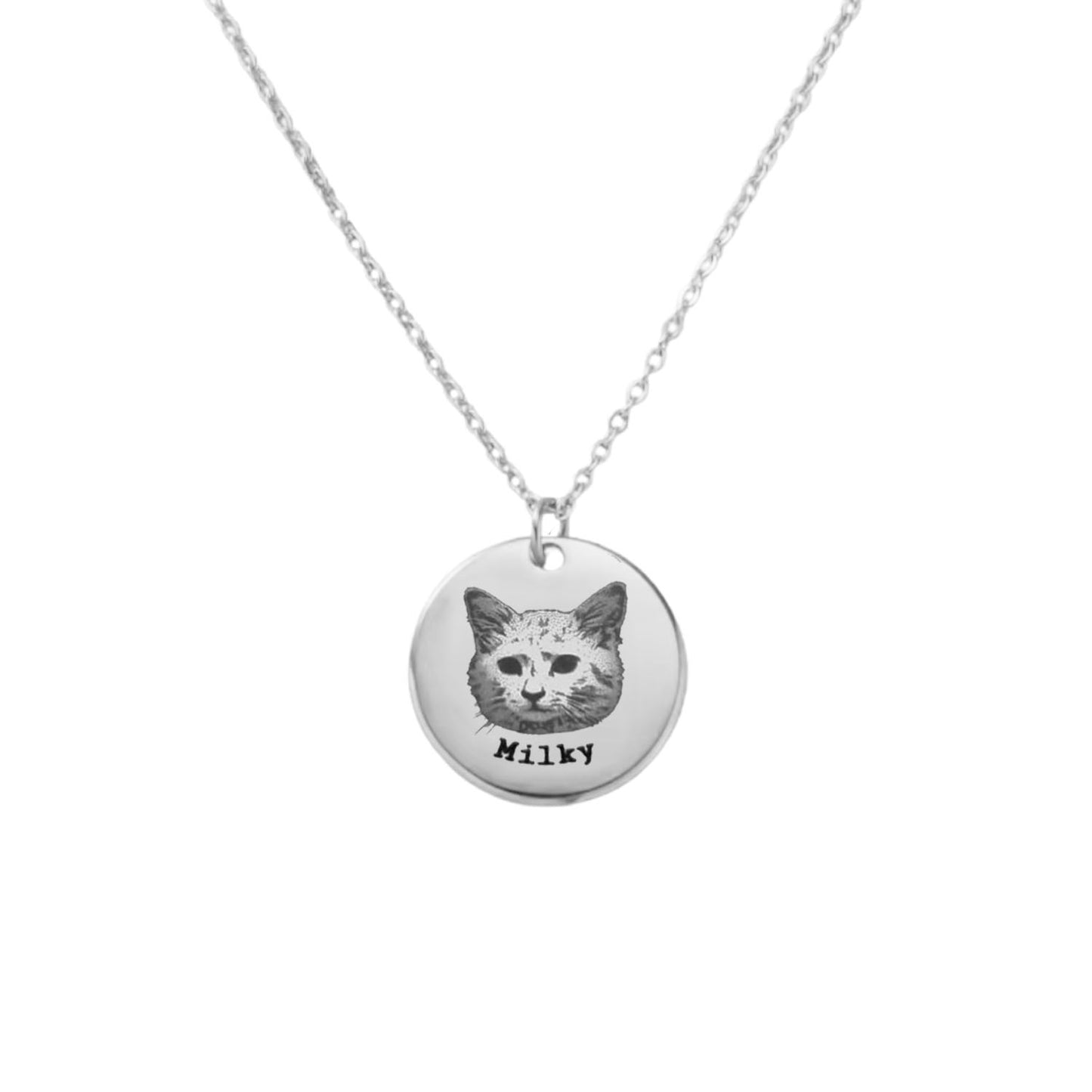 Collar Medalla Retrato 2cm silver