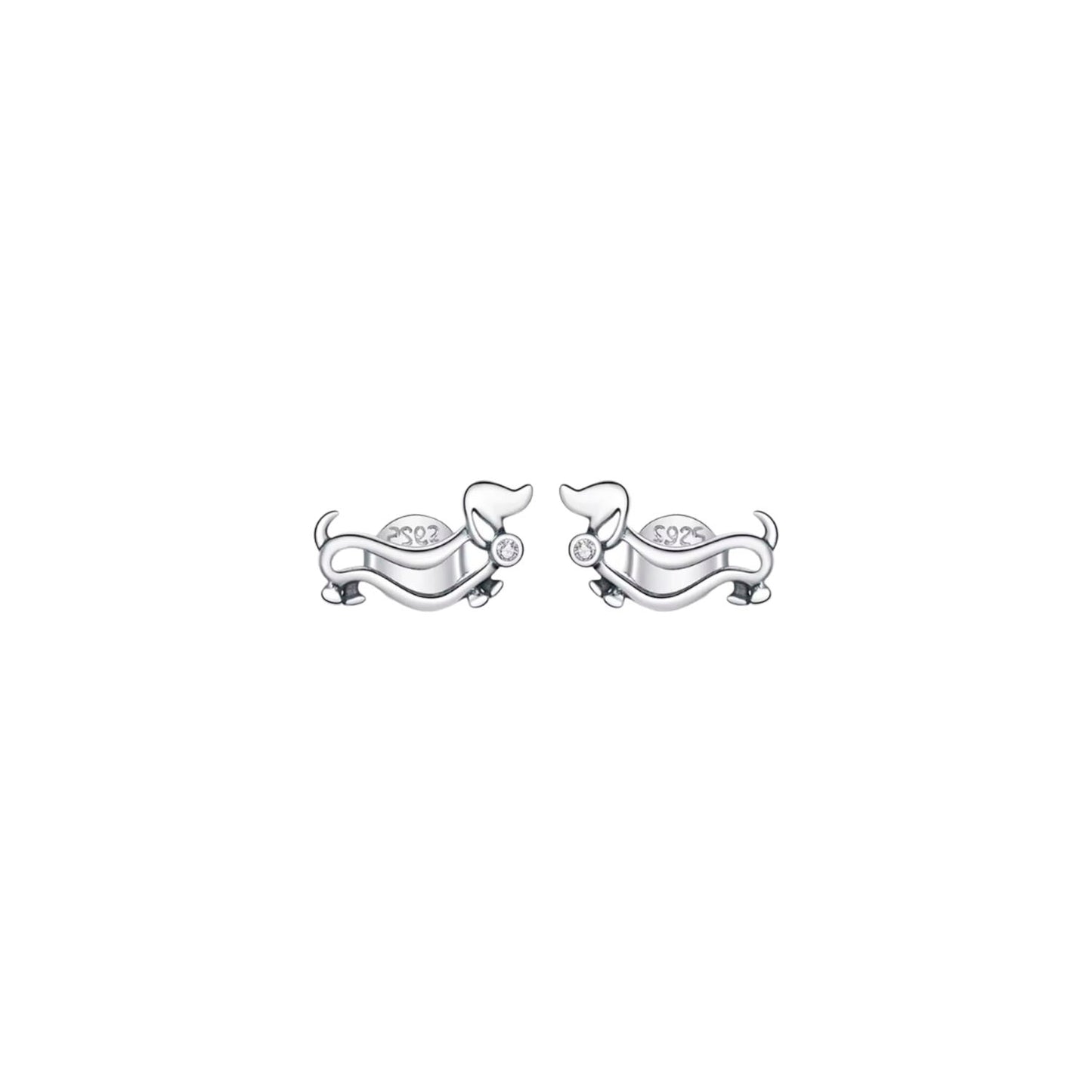 Aros de plata 925 Dachshund Salchicha