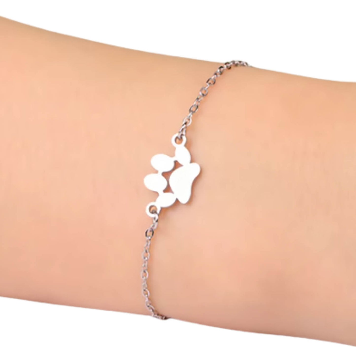 Pulsera con Dije de Huellita Personalizada Silver | Grabado exclusivo