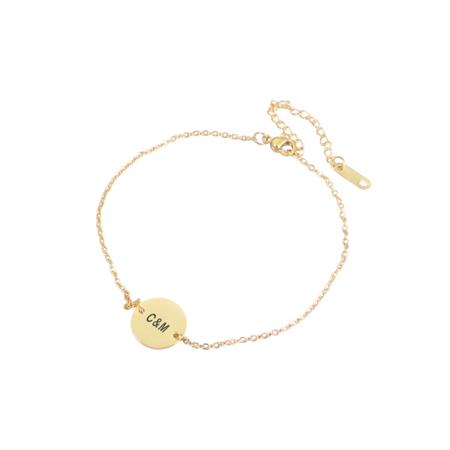 Pulsera con Medalla Circular Personalizable – Gold