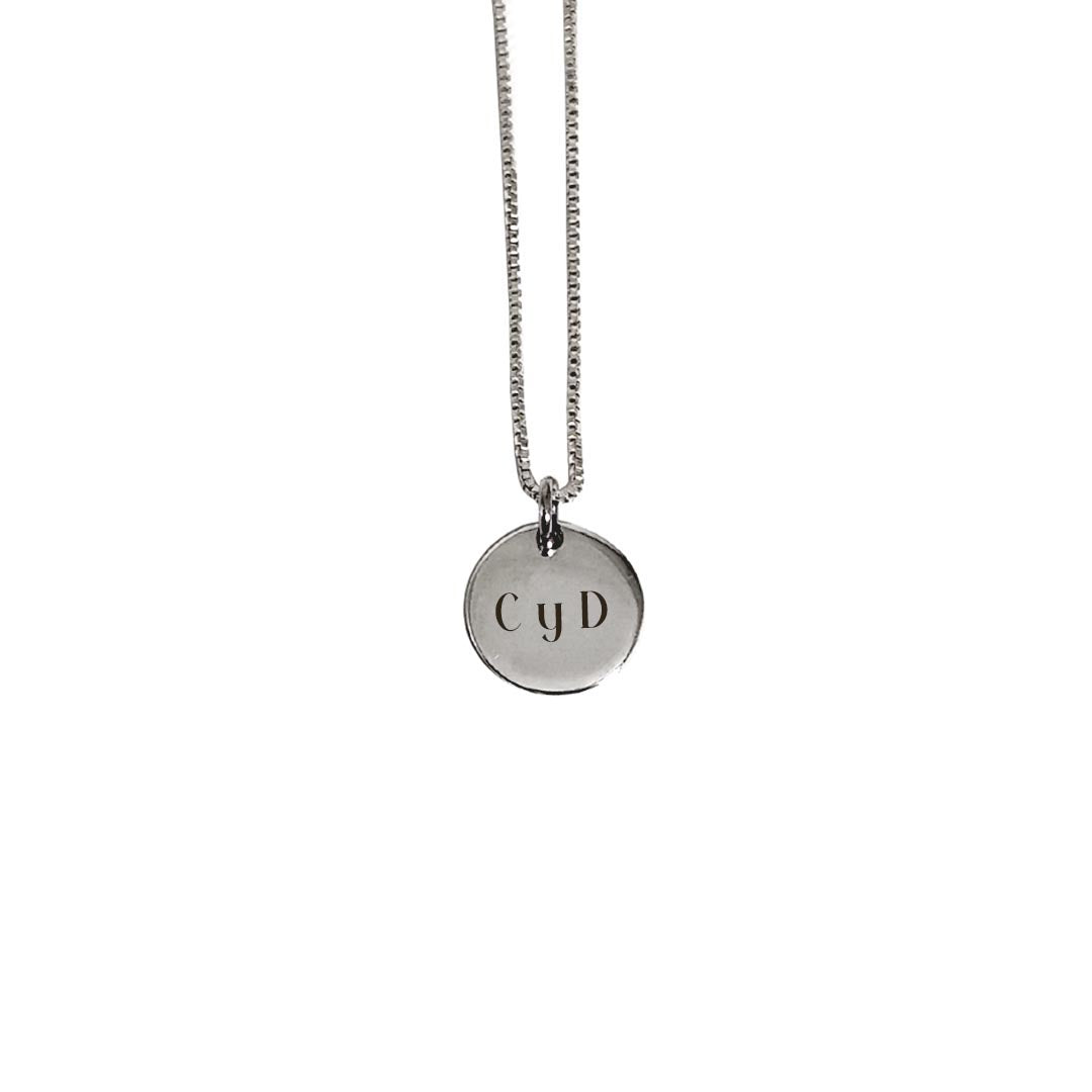 Collar Medalla Iniciales 12mm personalizada - Plata 925