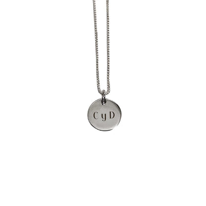 Collar Medalla Iniciales 12mm personalizada - Plata 925