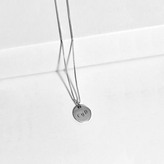 Collar Medalla Iniciales 12mm personalizada - Plata 925