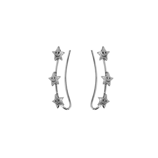 Aros Trepadores Estrellita feliz - Plata 925