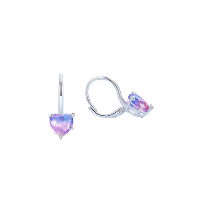 Aros Corazón violeta - Plata 925