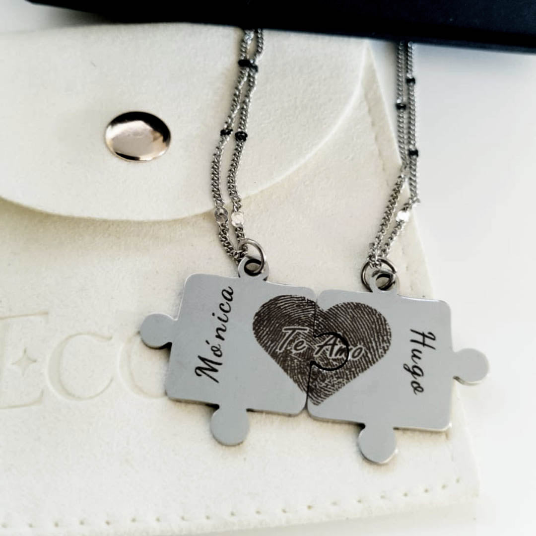 Set Collar Puzzle personalizado - Silver