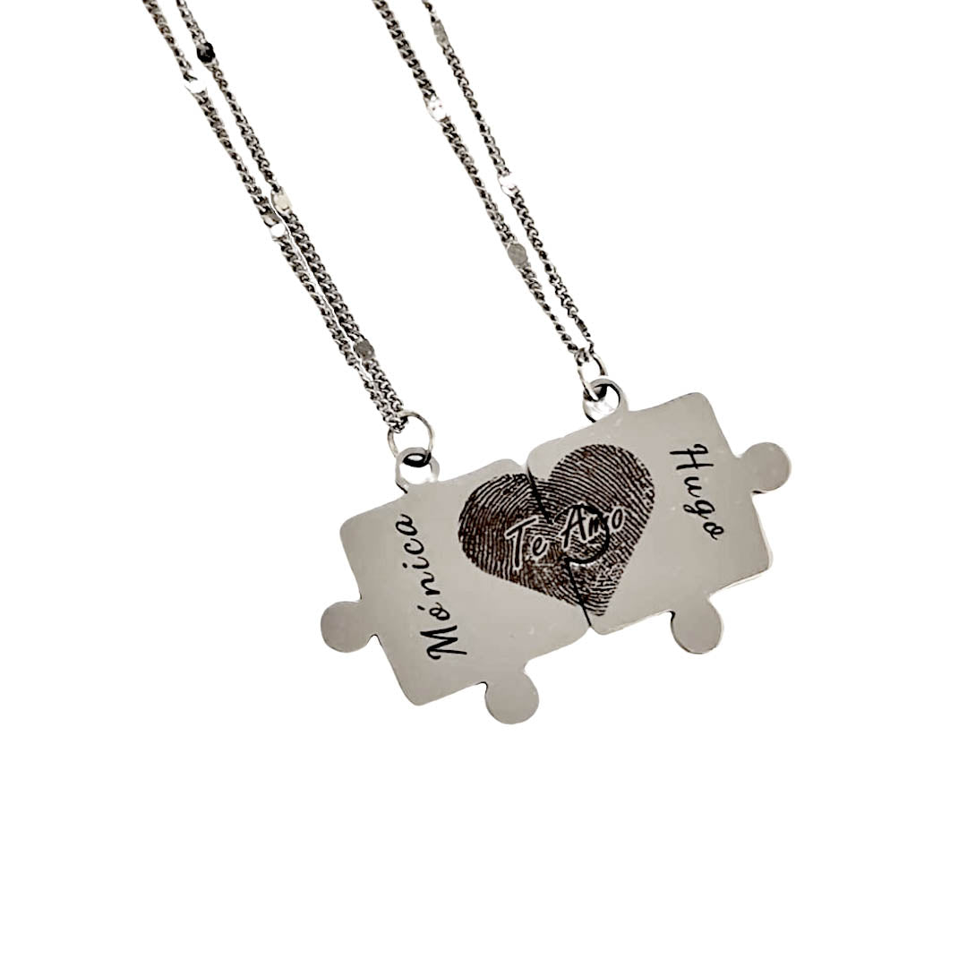 Set Collar Puzzle personalizado - Silver
