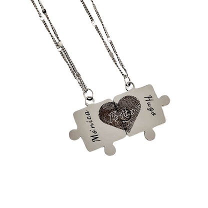 Set Collar Puzzle personalizado - Silver