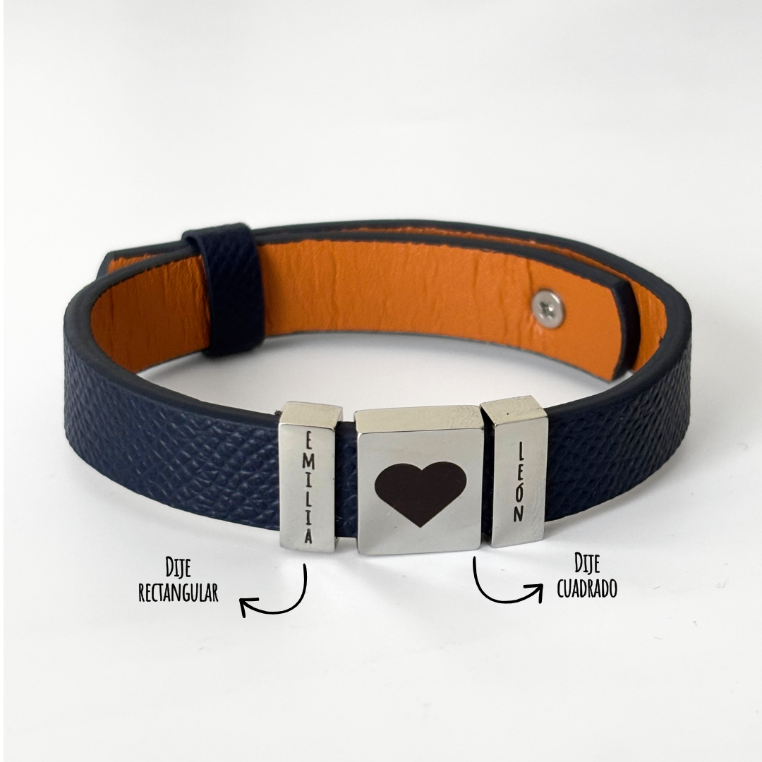 Pulsera Personalizada Cuero con Dijes