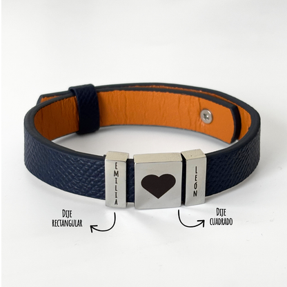 Pulsera Personalizada Cuero con Dijes