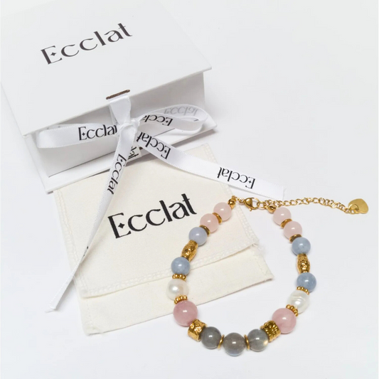 Pulsera Jane - Labradorita, kunzita y calcedonia
