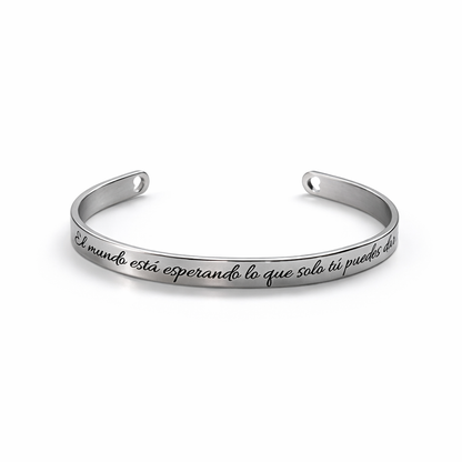 Pulsera Esclava Personalizada Acero Inoxidable - Silver Punta Corazón