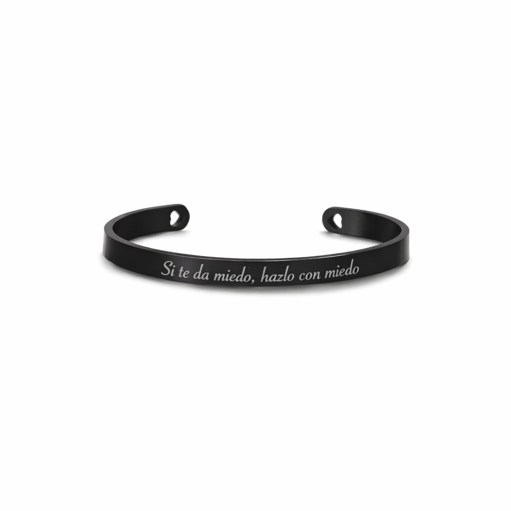 Pulsera Esclava Personalizada Acero Inoxidable - Black Punta Corazón