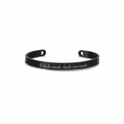 Pulsera Esclava Personalizada Acero Inoxidable - Black Punta Corazón