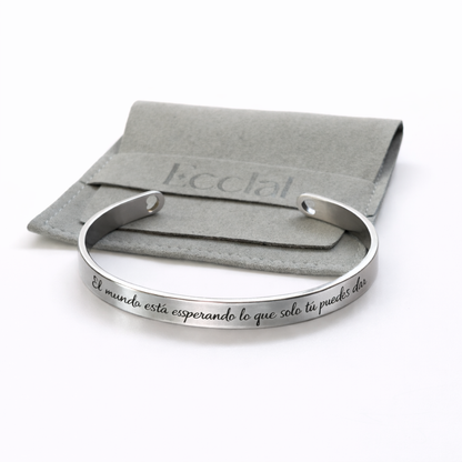 Pulsera Esclava Personalizada Acero Inoxidable - Silver Punta Corazón