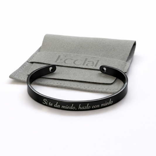 Pulsera Esclava Personalizada Acero Inoxidable - Black Punta Corazón