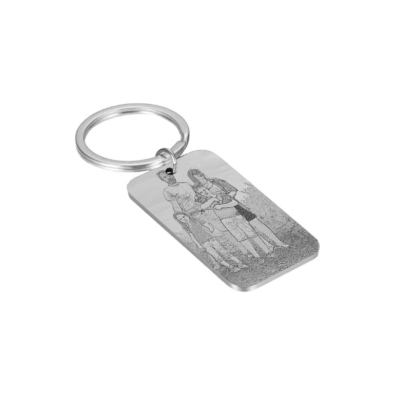 Llavero fotograbado personalizado Rectangular curvado