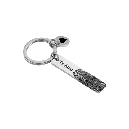 Llavero Mensaje, Huellas o Miradas - Silver